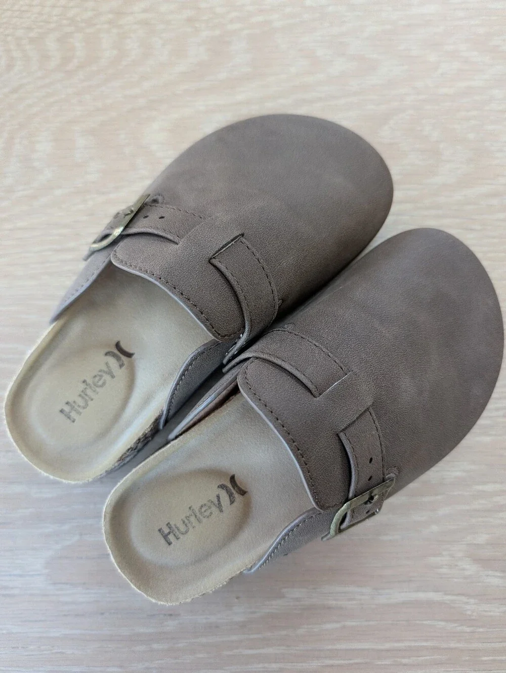 Hurley Kids Taupe Slip-On Clogs with Buckle